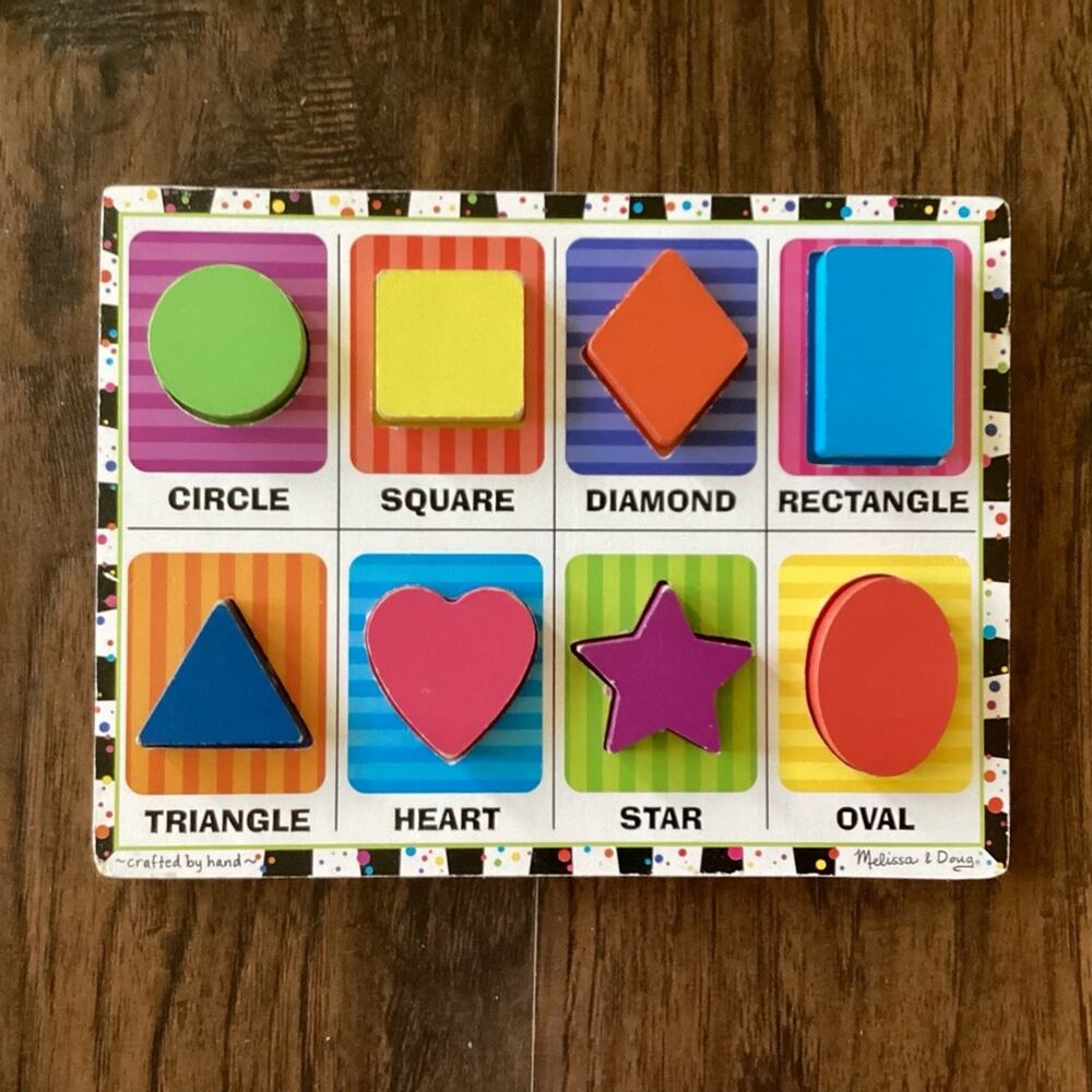 Melissa & Doug Shapes Wooden Chunky Puzzle (8 pcs)